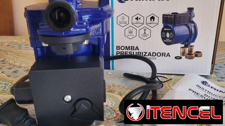 Presurizador Grimax ⚙️ Enrollado de cobre 💦 Caudal: 35 L /min ⚡ Potencia motor: 145W 🔸 Entrada y salida: 3/4″