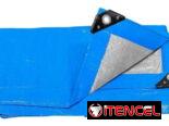 Lona de rafia azul con ojetes. 2×3 metros, 30usd