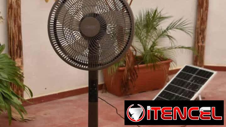 Ventilador Recargable + Panel Solar| 1 Mes De Garantía