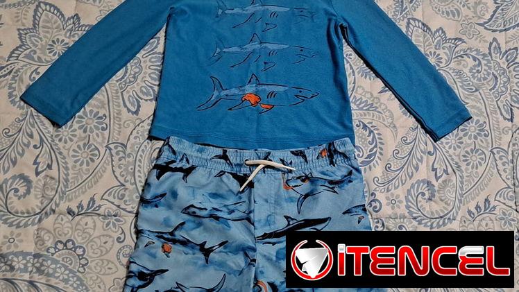 Juego para la playa de enguatada y short. Talla 5