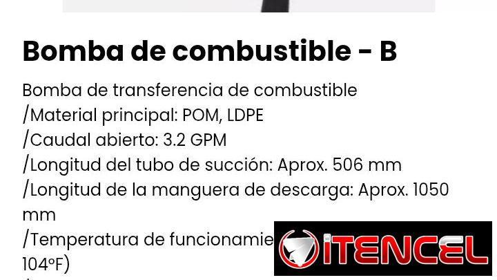 Bomba de combustible – B. Bomba de transferencia de combustible. Nueva