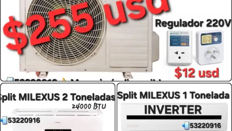 Split milexus de 1 T convencionales e inverter con 6 meses de garantía 53220916