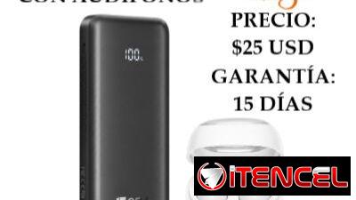 COMBO ESPECIAL POR EL DÍA DE LAS MADRES, POWER BANK 10,000 mAh 22.5W CON AUDÍFONOS, ENTREGA DE FACTURA