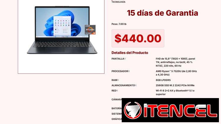 Laptop que ofrece hasta 9 horas de batería hoy mismo pro hoy mismo ya VPT#-0182