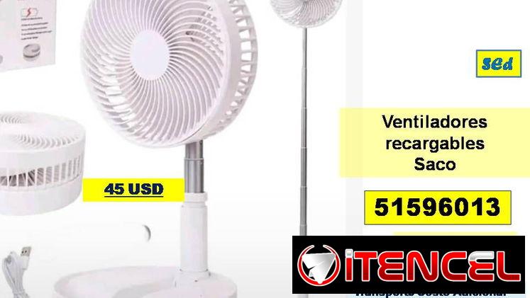 SED-522-***-Ventiladores recargables  Saco  45 USD….51596013…Transporte Costo Adicional