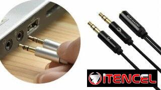 Cable adaptador convertidor de 1 a 2 puntas 3.5mm