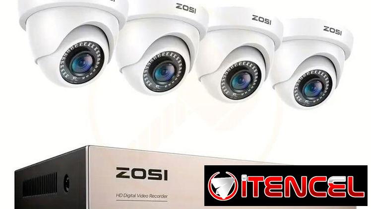 Sistema De Vigilancia Zosi CCTV 4 Cámaras 1080P Con DVR 8CH 5MP Lite H.265+ Detección AI Personas/Vehículos 245usd