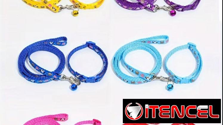 Collar con correa y cascabel