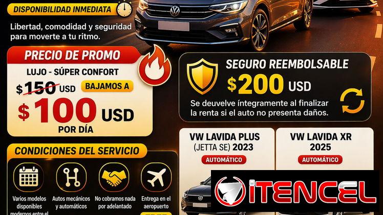 S8.Renta de autos modernos climatizados y GPS. Contrato por escrito con clinte.
