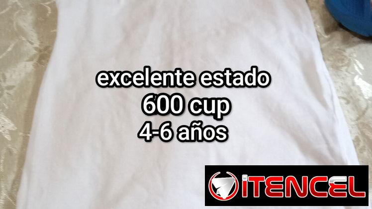 Camiseta blanca excelente estado para varoncito 3 a 7 años