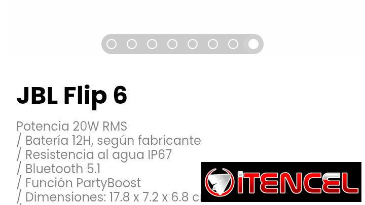 JBL Flip 6. Potencia 20W RMS. Nuevo