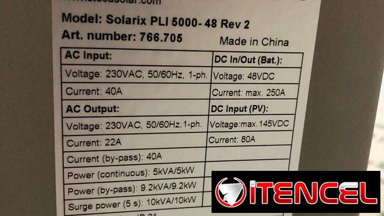 COMBO ENERGIA PANEL SOLAR – INVERSOR 5KW + TRANSFORMADOR DE 220V/110V 10KW –  LISTO PARA MONTAR EN SU HOGAR (55108123)