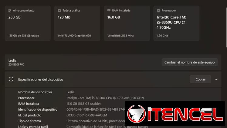 Lenovo thinkpad X1 de carbón
