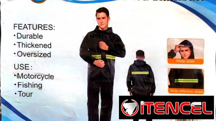 Capa de motociclista capote y pantalón con cinta reflactaria
