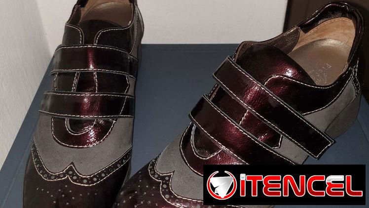 Zapatos plataformas color vino Oxford