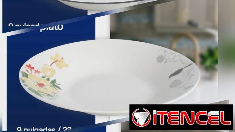Platos blancos, hondos, de porcelana