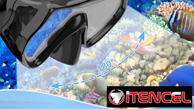 Máscaras de bucear un vidrio panorámico y Snorkel