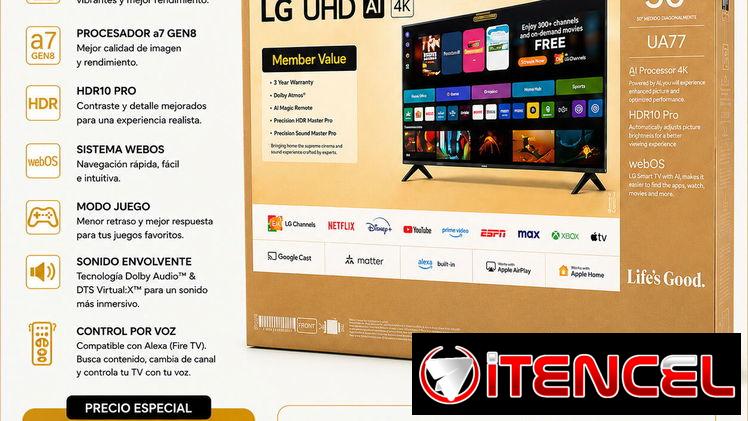 TV LG de 50” 4K UHD IA y Alexa incorporado Smart TV ( 2025 )
