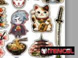 Hoja de pegatinas stickers calcomanías anime videojuegos y gamer