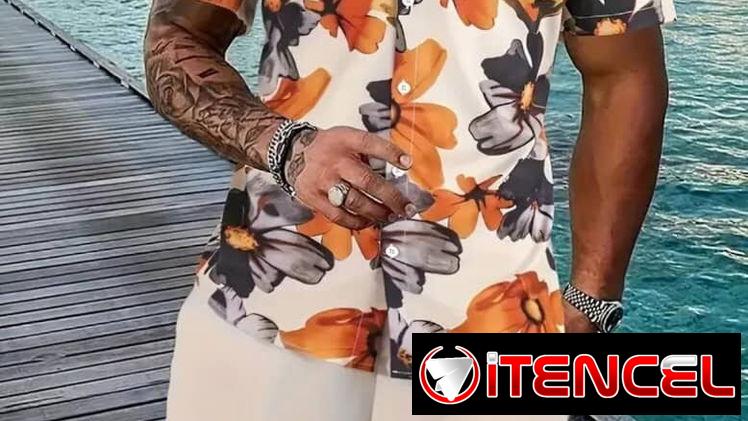 Conjunto camisa estampada y short talla 2XL