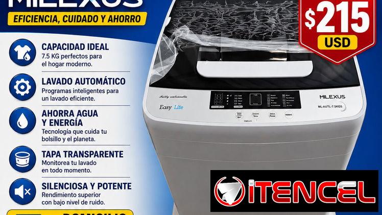 Lavadora automatica milexus 7.5kg