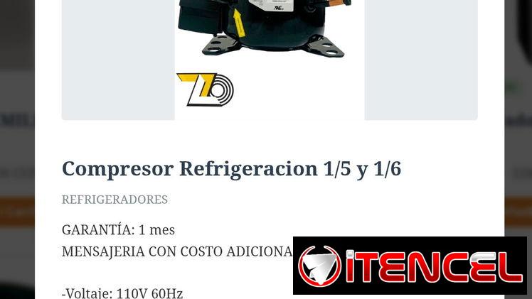 Compresores de refrigeración 1/5 y 1/6  70 usd