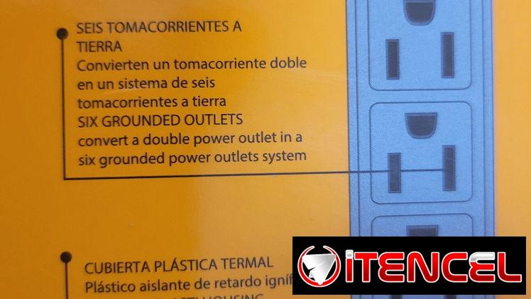 Regletas de 6 tomas resistentes y óptima calidad de tomas, para proteger los equipos de sala, etc