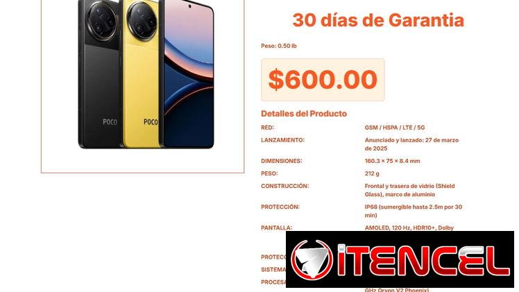 Smartphone POCO F7 Ultra Negro: Compatible con PD 3.0 por $600.00 VPT#-0342