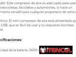 Compresor de aire eléctrico portable con varias funcionalidades ( 50 USD)