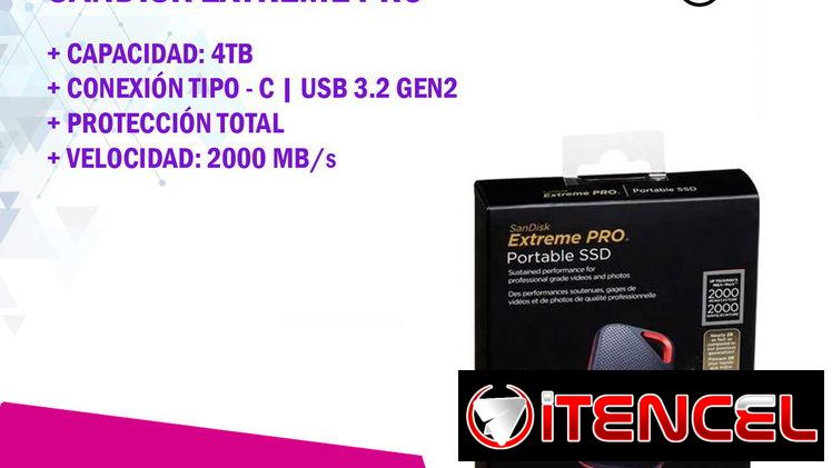 SSD Externo SanDisk Extreme Pro – 4TB | Nuevo | 420 USD