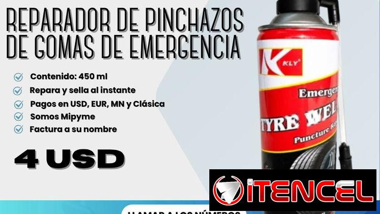 🚗 REPARADOR DE PINCHAZOS DE EMERGENCIA  💰 Precio: $4 USD