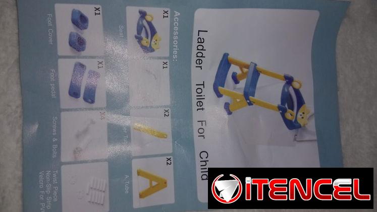 ESCALERA CON ASIENTO REDUCTOS DE INODORO INFANTIL, ENTREGA DE FACTURA, VARIEDAD DE ÚTILES DEL HOGAR, ETC