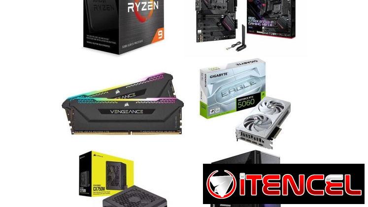 AM4 PC RYZEN 9 5900X 🤩 RTX 5060 Eagle OC ICE -ROG Strix B550-F Wifi II -32GB RGB -750W🆕 0km