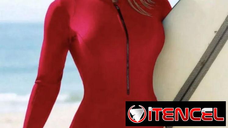 Trusa enteriza roja de mangas largas