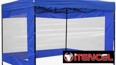 Carpas azules de 3*3m, son impermeables con paredes transparentes solo disponibles en color Azul