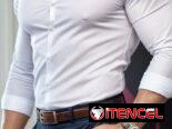 Camisas azul de vestir de mangas largas 58547627