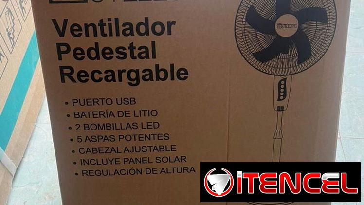 Ventilador Recargable incluye panel solar
