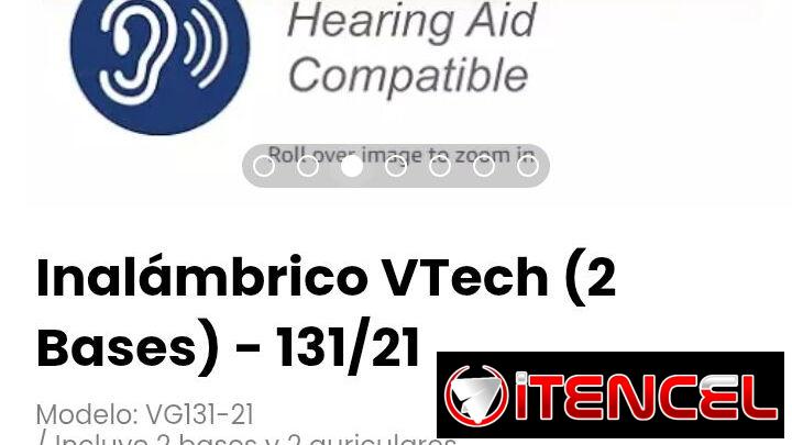 Inalámbrico VTech (2 Bases) – 131/21. Incluye 2 bases y 2 auriculares. Nuevo
