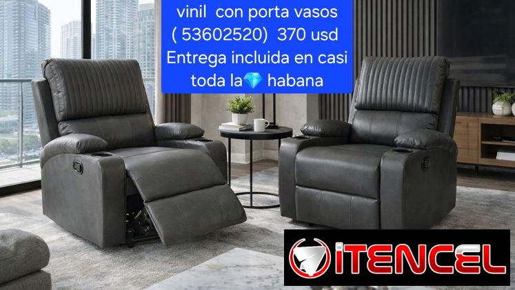 💎Mueble reclinable vinil  con porta vasos , Entrega incluida en casi toda la💎 habana
