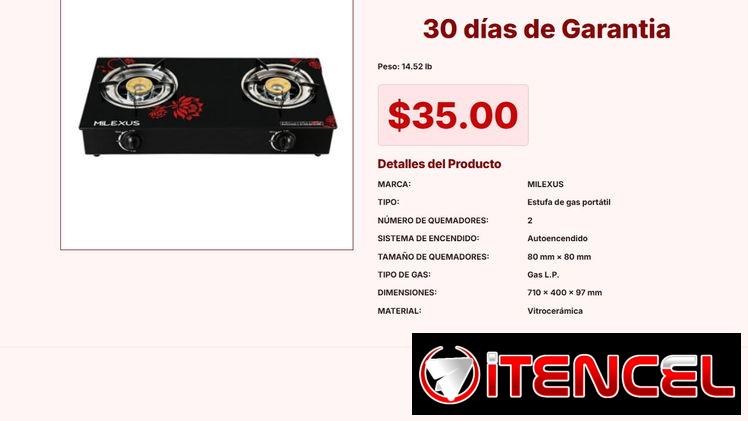 Asegura tu cena con tu Cocina de gas de vitrocerámica pro de 35 USD VPT#-0092