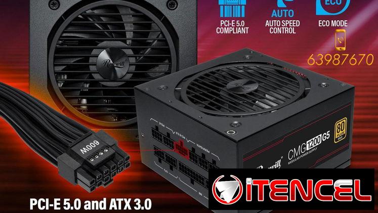 Fuente ROSEWILL CMG1200 G5, 1200W/100A, 80+ ORO, Full modular, NUEVA en caja