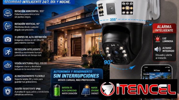 Cámara de exteriores/ Solar/ vigilancia 24/7 automático