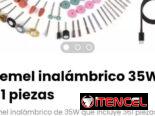 Dremel inalámbrico 35W – 361 piezas. / 3 velocidades: 8500 -16500 – 21000 rpm