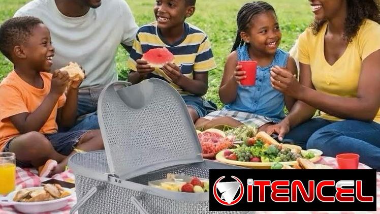 Cesta para picnic. Canasta paseo almuerzo.