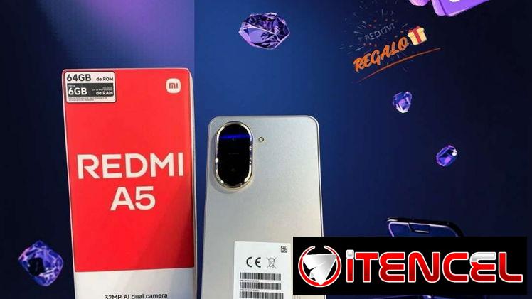 Redmi A5 Nuevo en Caja 📱 6GB RAM + 64GB + Cámara AI 32MP + Batería 5000mAh + Cover Gratis 🎁