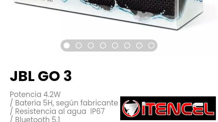 JBL GO 3. Potencia 4.2W. Batería 5H, según fabricante. Nuevo