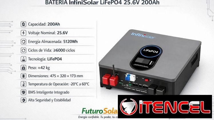 Batería InfiniSolar LiFePO4 25.6V 200Ah