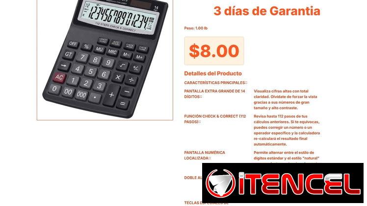 Calculadora de Escritorio con Función GT y Pantalla Extra Grande de 14 Dígitos VPT#-0063