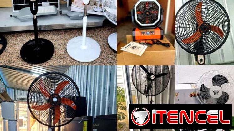 Ventiladores recargables con panel solar, ventilador industrial