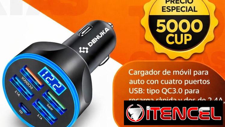 Cargador de móvil para auto DEHUKA con carga rápida Cod:Alofokee